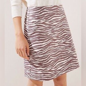 ANN TAYLOR LOFT | zebra stripe cotton stretch mini a-line skirt, size 20 plus